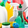 Natural vinegar and lemon cleaner in glass bottle – Eco-friendly cleaning solution for homes and vacation rentals in Torrevieja
